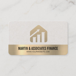 Stock Finance Gold Trim Broker Business Card