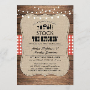 Stock Invitation Fiançailles du Kitchen Bar Party
