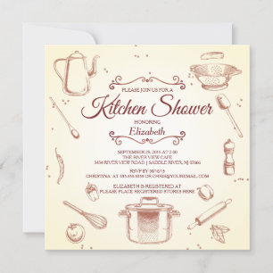 Stock La Cuisine nuptiale de douche Invitation
