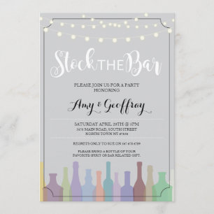 Stock Le Bar Grey Fiançailles Couples Invitation