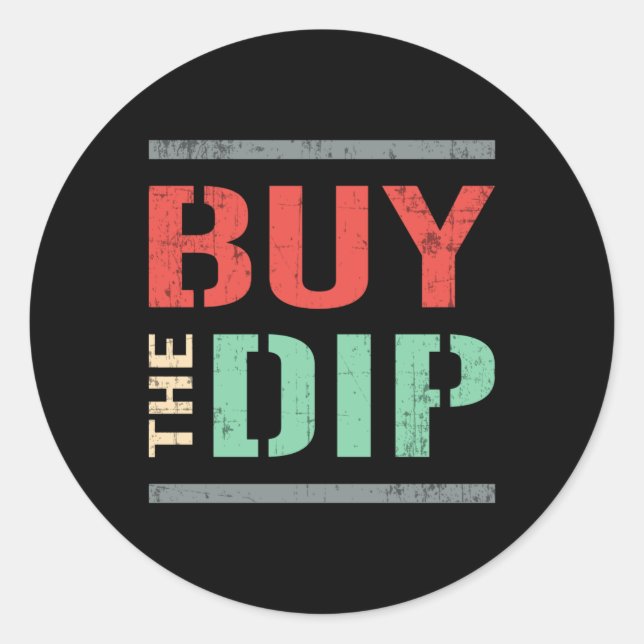 Stock Market Buy The Dip Bear Bull Trading Trader Classic Round Sticker (Front)