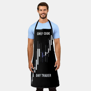 Stock Market Candlestick Chart Name Monogram Apron