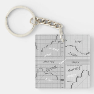 Stock market charts open in four windows  keychain