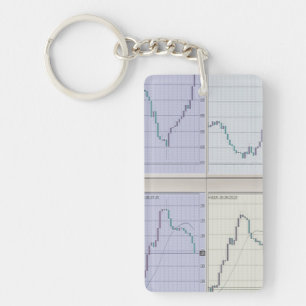 Stock market charts open in four windows keychain