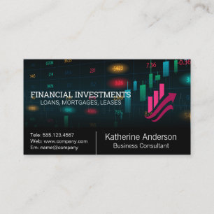 Stock Market Financial Growth Graph Business Card
