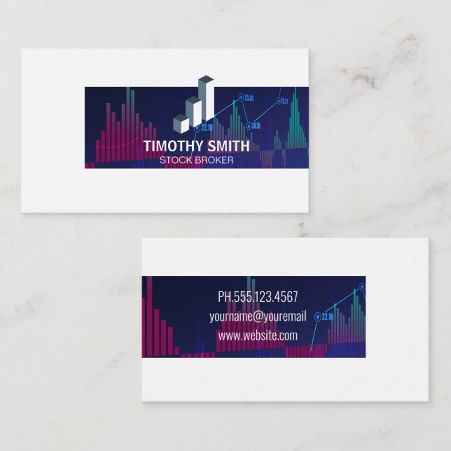 Stock Market Graph Business Card (Front/Back)