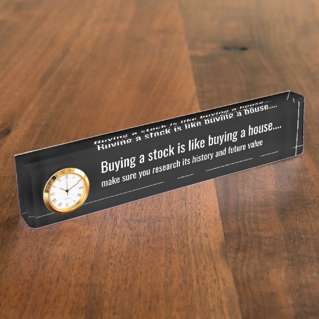 Stock Market Investor Advice Nameplate (Side)