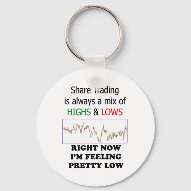 Stock Market Trader Highs & Lows Keychain (Front)