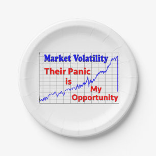 Stock Market Trading Panic Opportunity Paper Plate