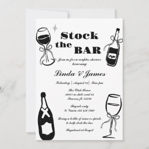 Stock Minimaliste The Bar Couple Shower Invitation