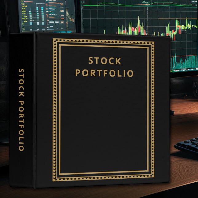 Stock Portfolio Black | Gold Binder (Creator Uploaded)