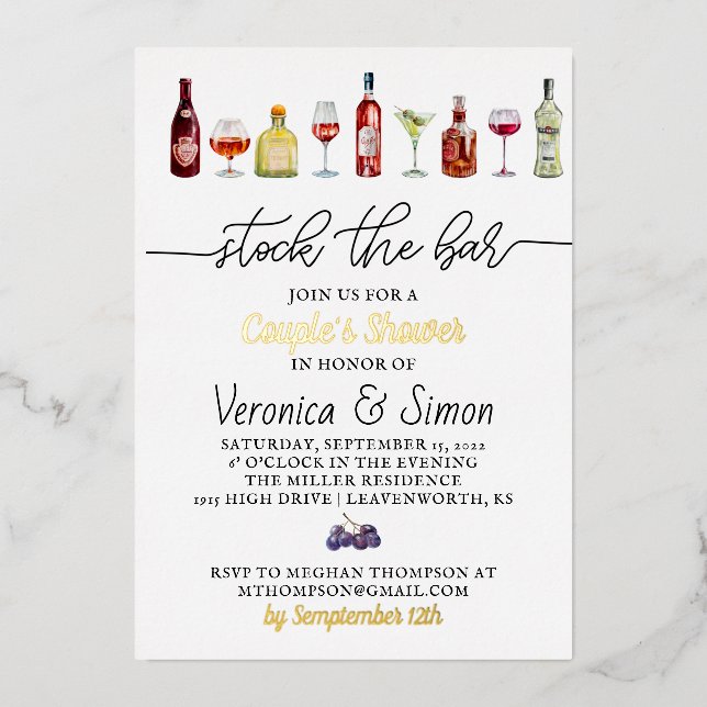 Stock the Bar Couple's Shower Invitation (Front)