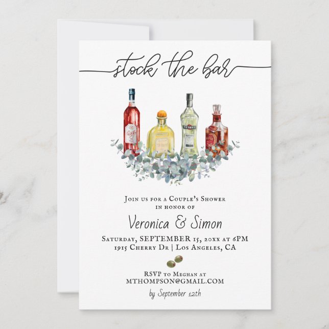 Stock the Bar Couple's Shower Invitation (Front)