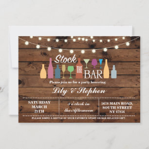 Stock The Bar Fiançailles douche Invitation