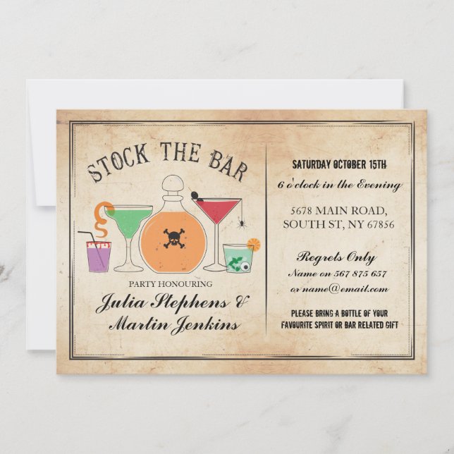 Stock The Bar Gothic Party Engagement Invitation (Front)