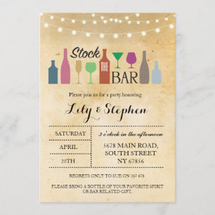 Stock The Bar Lights Party Engagement Invitation