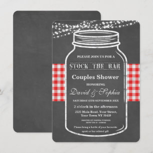 Stock the Bar Mason Jar Chalk Couples Shower Invitation