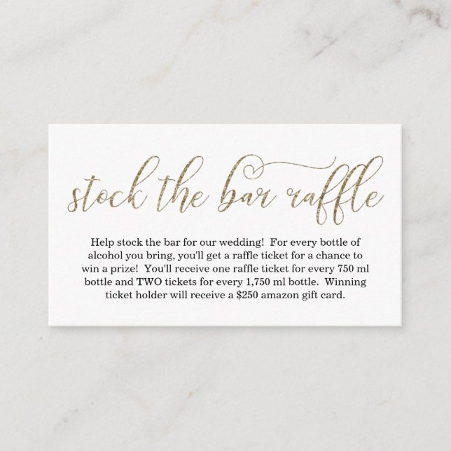 Stock the Bar Raffle Card Bridal Shower Invitation (Front)