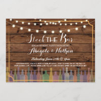 Stock The Bar Rustic Couple's Shower Invitation