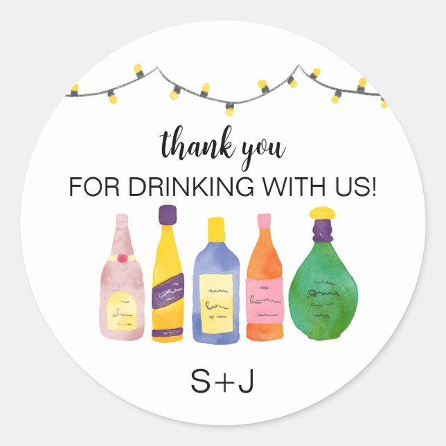 Stock the Bar thank you for drinking with us Class Classic Round Sticker (Front)