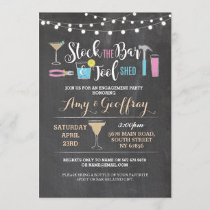 Stock The Bar & Tool Shed Couple's Shower Invitation