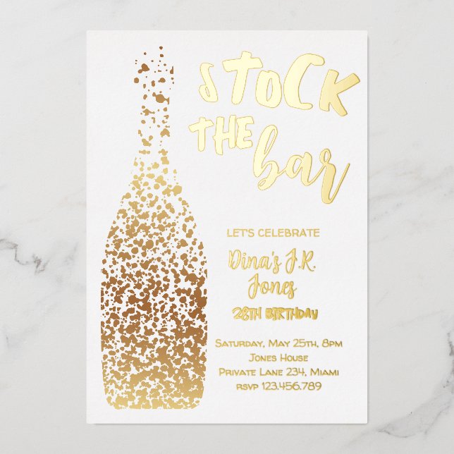 Stock the bar wine adult birthday invitation (Front)