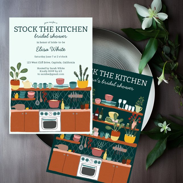 STOCK THE KITCHEN Bridal Shower Cute CUSTOM Invitation (STOCK THE KITCHEN Bridal Shower Cute CUSTOM Invitation
)