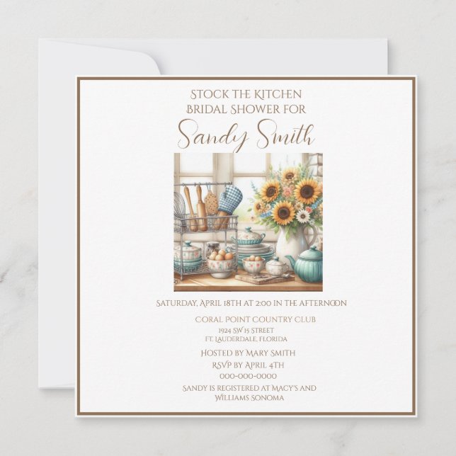 Stock The Kitchen Bridal Shower  Invitation (Front)