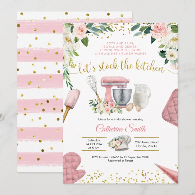 Stock the Kitchen Bridal Shower Invitation (Front/Back)