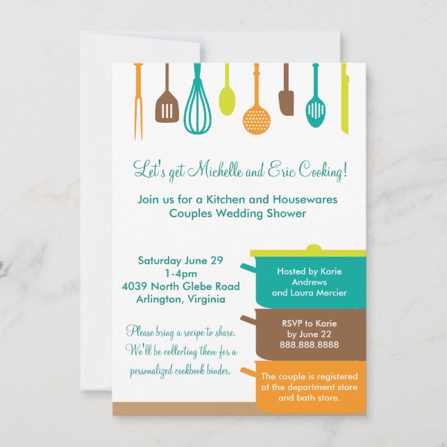 Stock the Kitchen Bridal Wedding Couples Shower Invitation (Front)