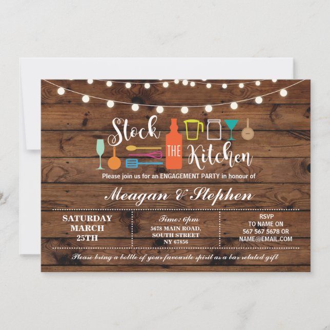Stock The Kitchen Engagement Party Couples Shower Invitation (Front)