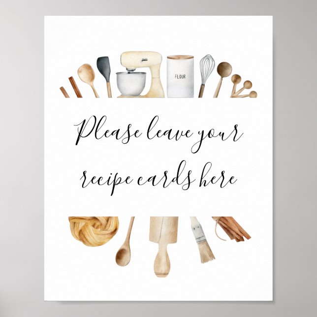 Stock the Kitchen Leave Your Recipe Cards Here Poster (Front)