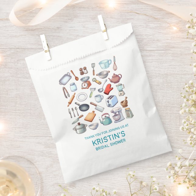 Stock the Kitchen Modern Bridal Shower  Favour Bag (Clipped)