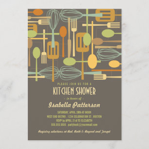 Stock the Kitchen Retro Style Bridal Shower Invitation