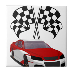 Stockcar Racing & Flags Tile