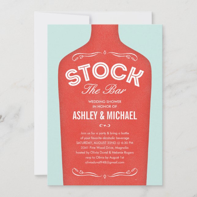 Stockez les invitations de barre (Devant)