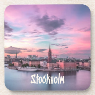 Stockholm Capital of Sweden Night Skyline Coaster