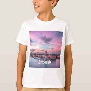 Stockholm Capital of Sweden Night Skyline T-Shirt