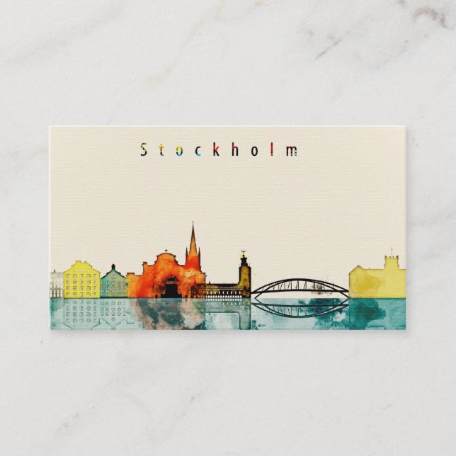Stockholm City Skyline Business Card (Front)