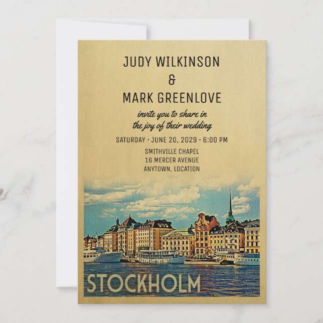 Stockholm Faire-part de mariage Suède (Devant)