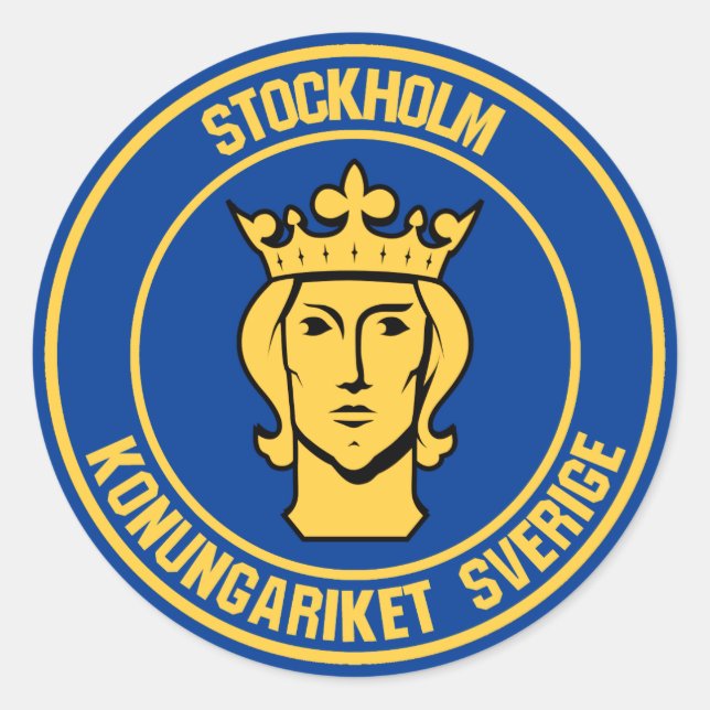 Stockholm Round Emblem Classic Round Sticker (Front)