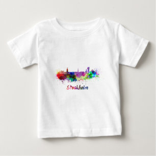 Stockholm skyline in watercolor baby T-Shirt