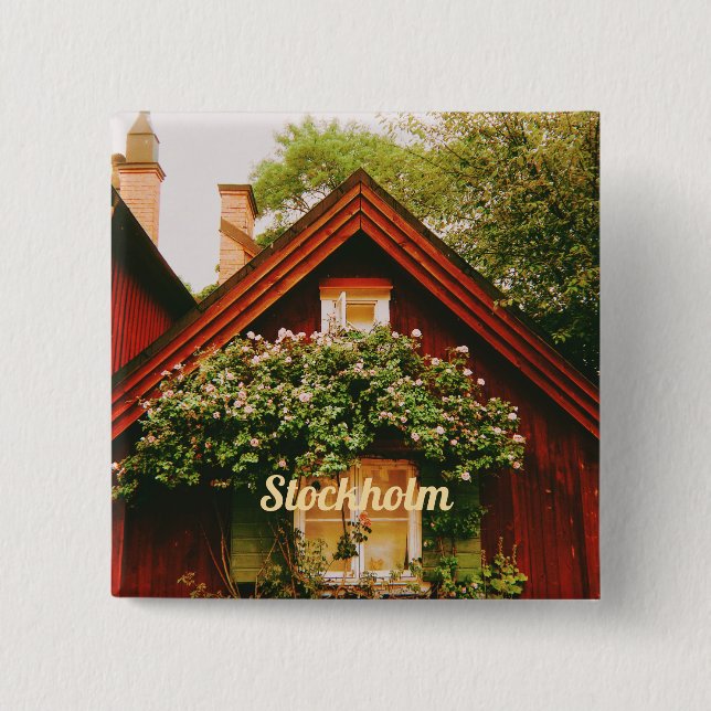 Stockholm, Södermalm, Sweden 2 Inch Square Button (Front)