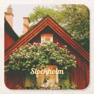 Stockholm, Södermalm, Sweden Square Paper Coaster