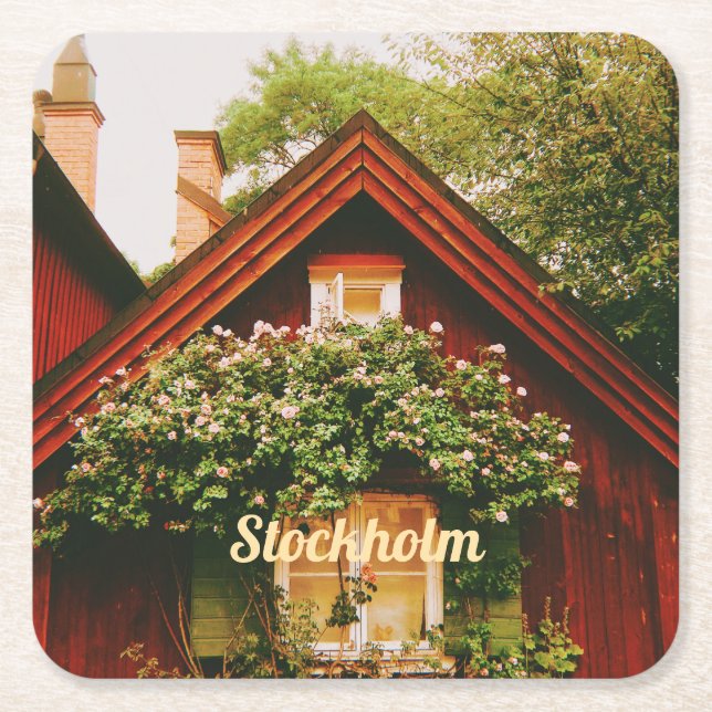 Stockholm, Södermalm, Sweden Square Paper Coaster (Front)