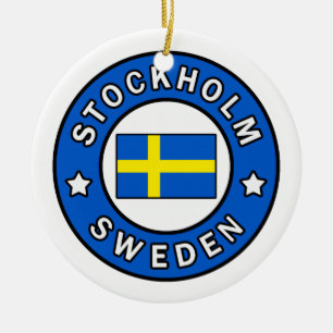 Stockholm Sweden Ceramic Ornament