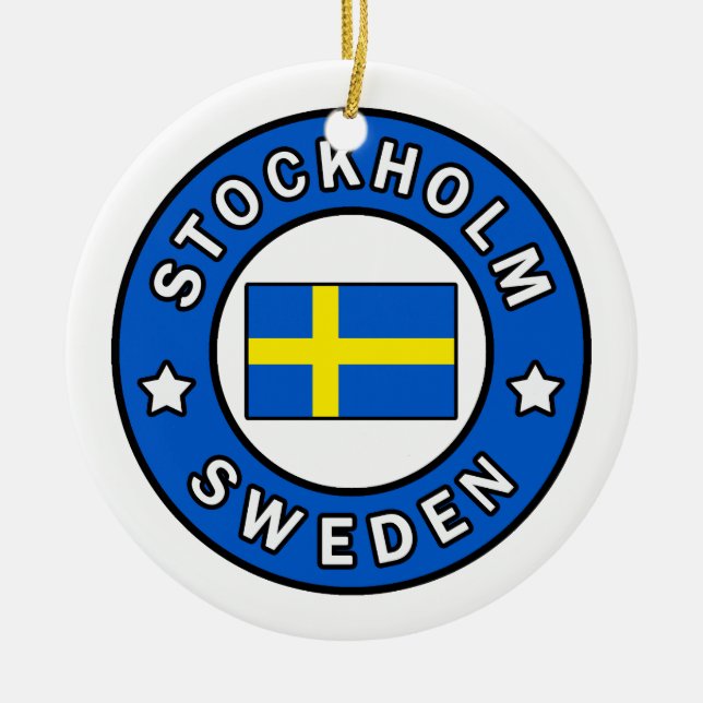 Stockholm Sweden Ceramic Ornament (Front)