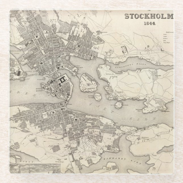 Stockholm, Sweden Glass Coaster (Front)