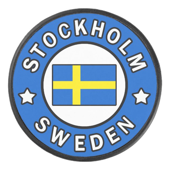 Stockholm Sweden Hockey Puck (Front)