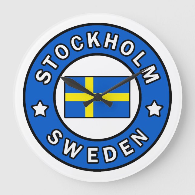 Stockholm Sweden Large Clock (Front)